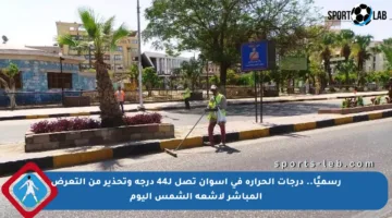 رسميًا.. درجات الحرارة في أسوان تصل لـ44 درجة وتحذير من التعرض المباشر لأشعة الشمس اليوم